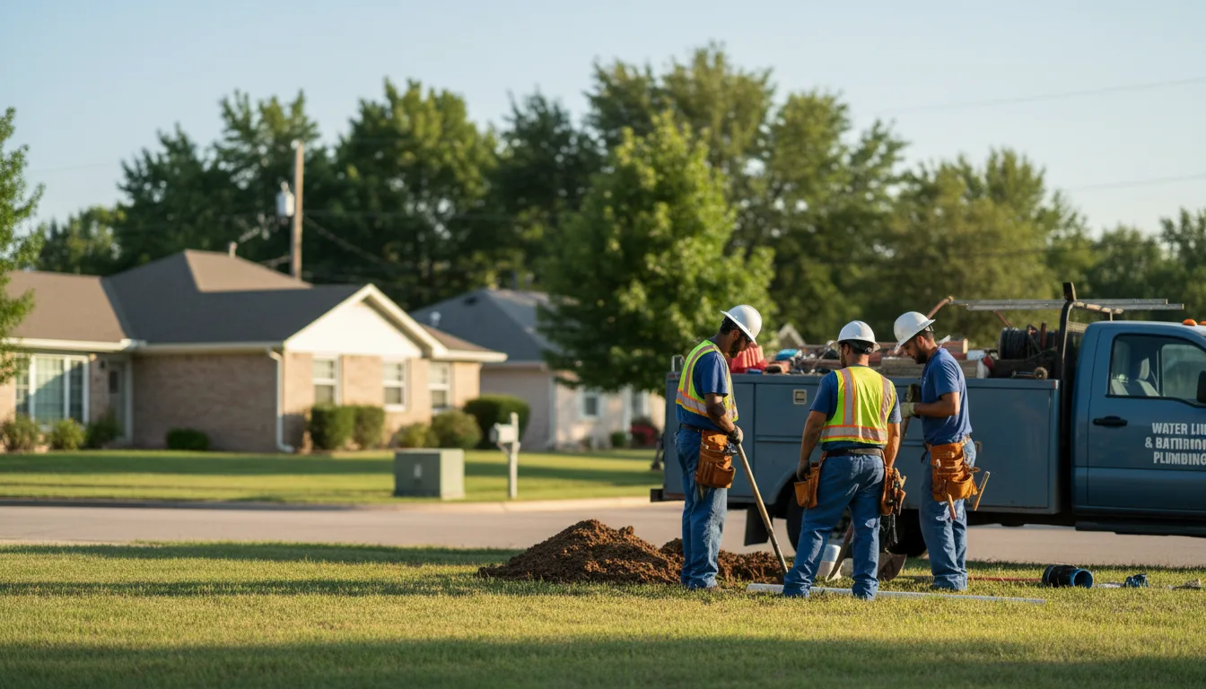 Residential water line and bathroom plumbing service in Plains, TX